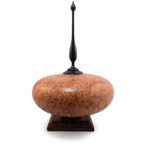 Turned Big Leaf Maple Burl Wood Vase Hollow Form Vessel Signed LeMieux